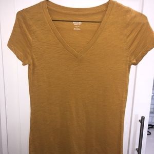 Yellow V Neck Top